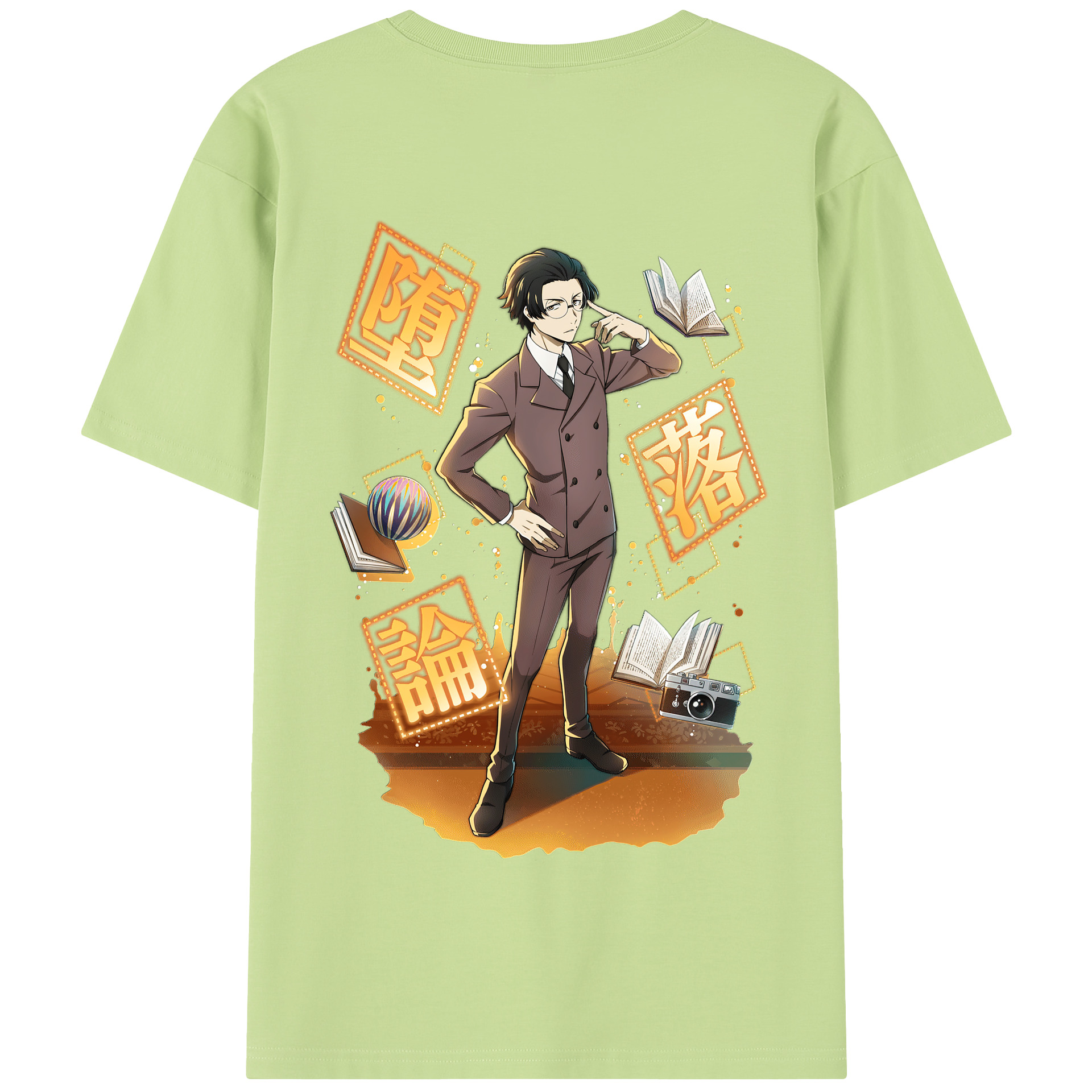 （画像用） 文豪ストレイドッグス Bungo Stray Dogs 綿100％半袖Tシャツ（背面プリント）